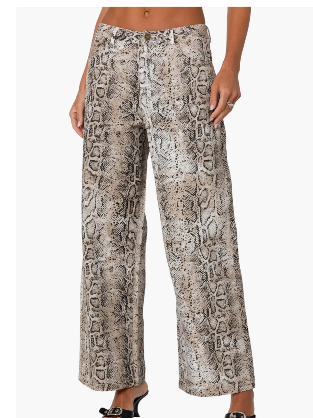 PTCL Ethikal Brand Snake Print Wide-Leg jeans